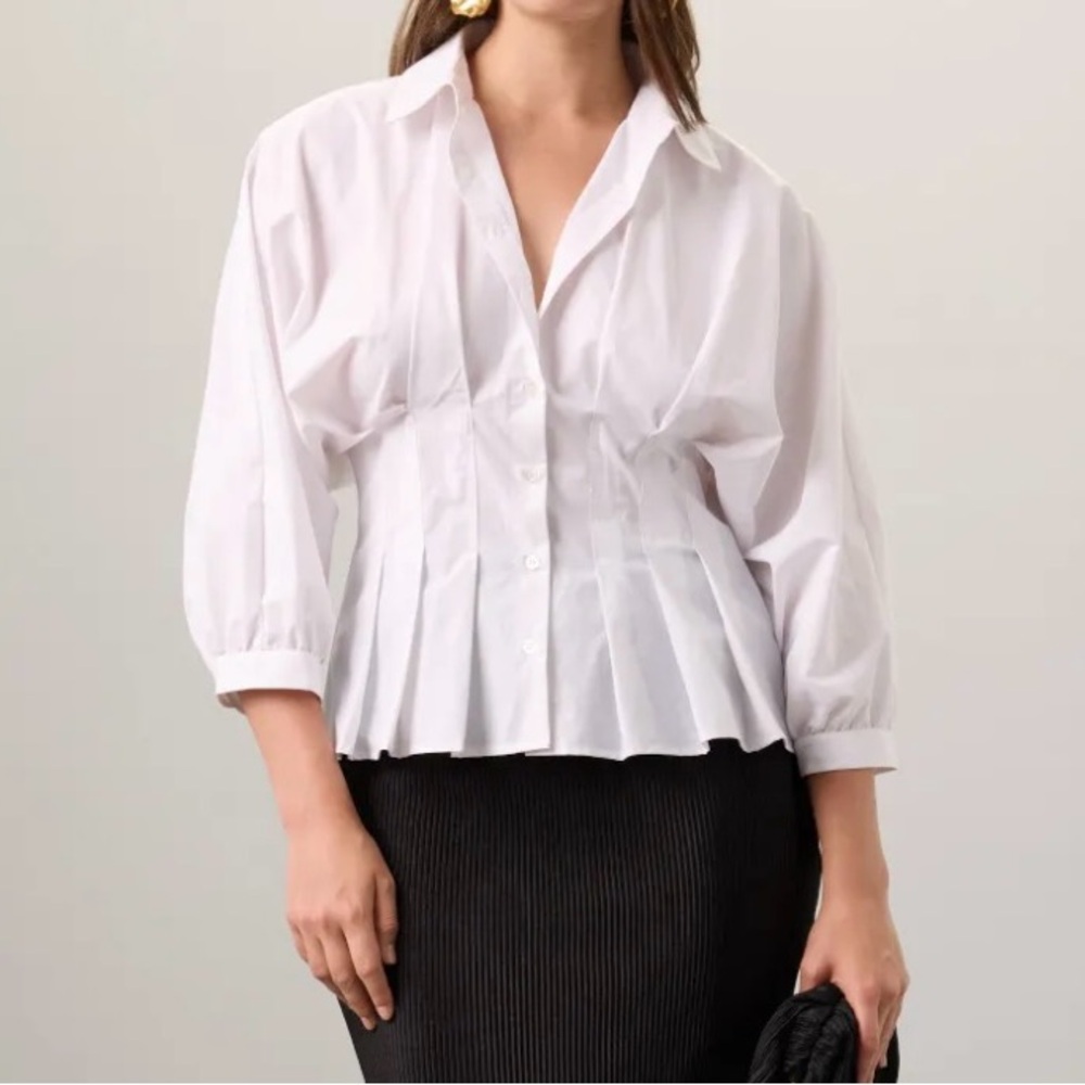 NWT Sz 6 Natori White Women's Blouse